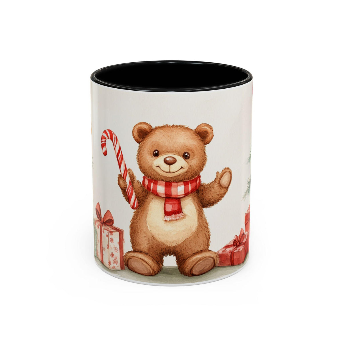 Christmas Teddy Bear Candy Cane Mug | Accent Coffee Mug 11oz
