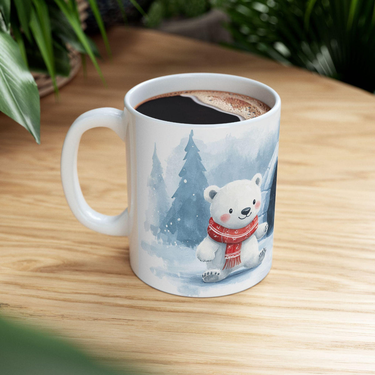 Polar Bear Winter Scene Mug | Cozy Igloo Coffee Cup