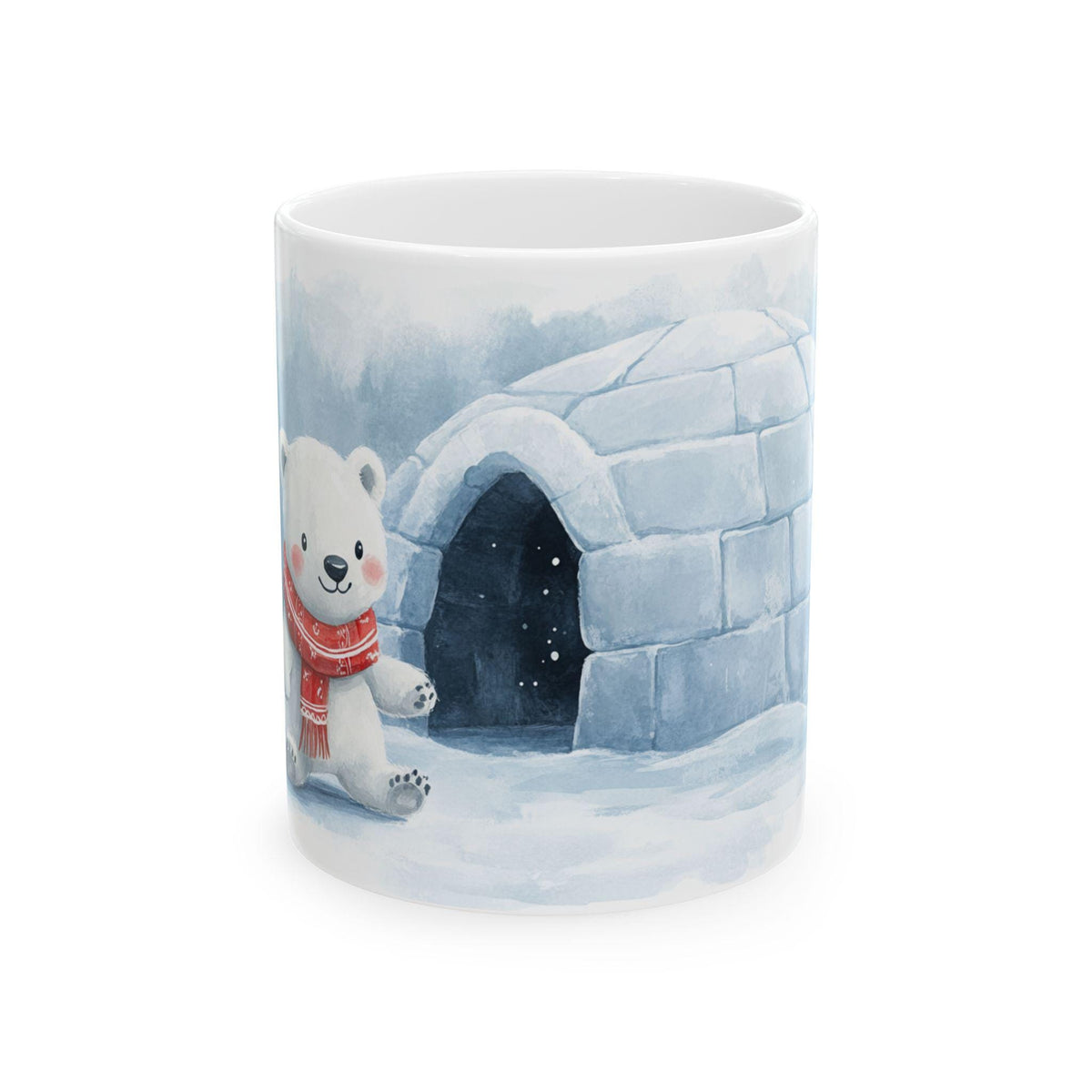 Polar Bear Winter Scene Mug | Cozy Igloo Coffee Cup