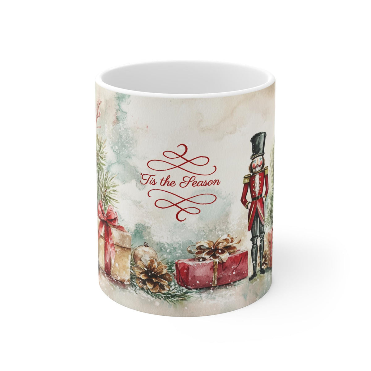 Happy Holidays Nutcracker Mug | Festive 11oz Coffee Cup, Christmas Gift, Holiday Decor, Winter Mug, Nutcracker Design 11 oz