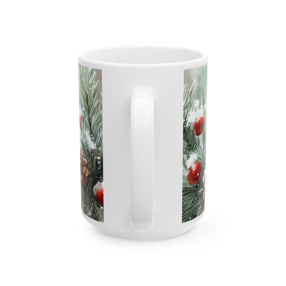 Red Cardinal on Snowy Pine Mug | Ceramic Coffee Cup 15 oz