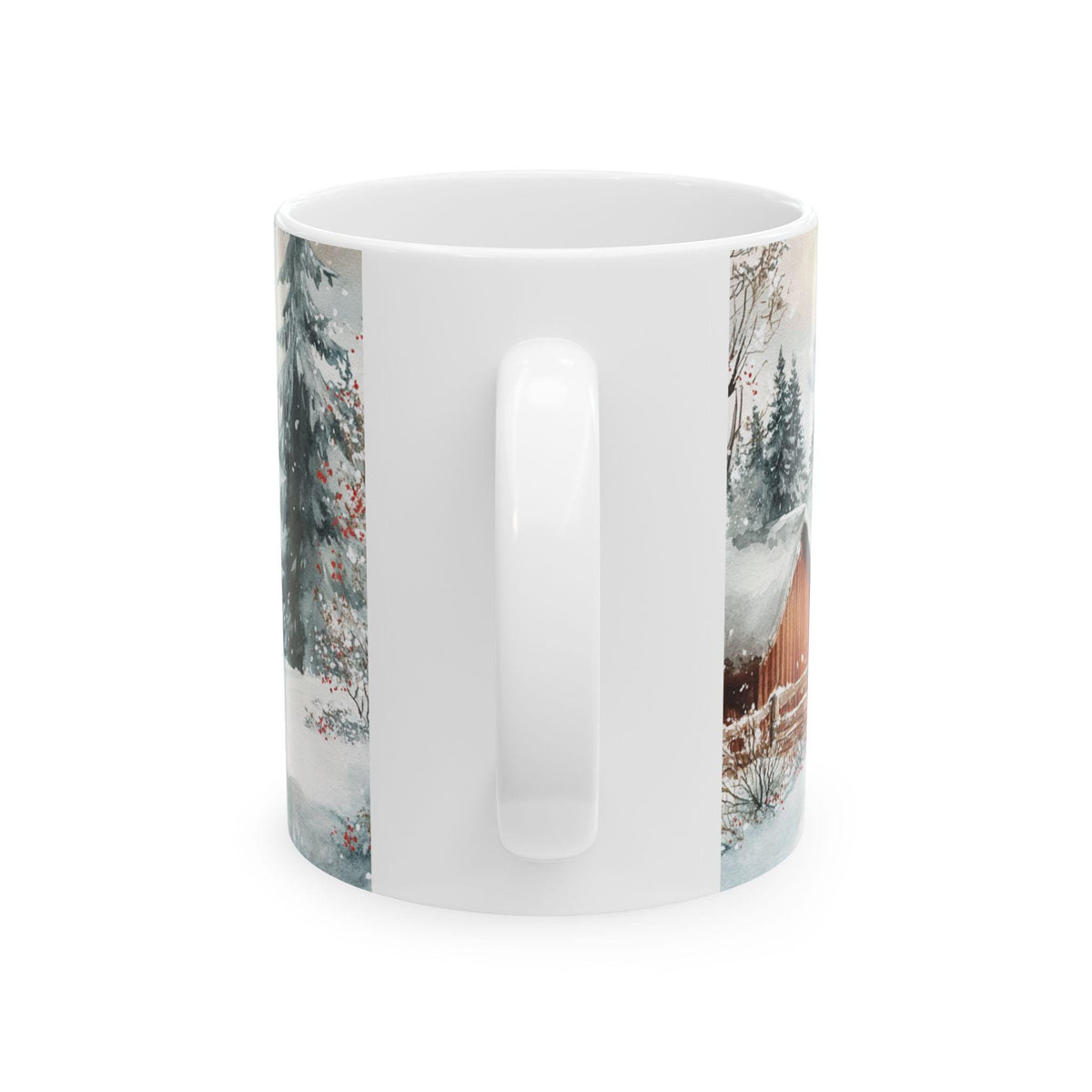 Winter Wonderland Cow Mug - Cozy Ceramic Mug for Hot Beverages, Farmhouse Decor, Gift for Animal Lovers, Holiday & Seasonal Mug, Cute 11 oz