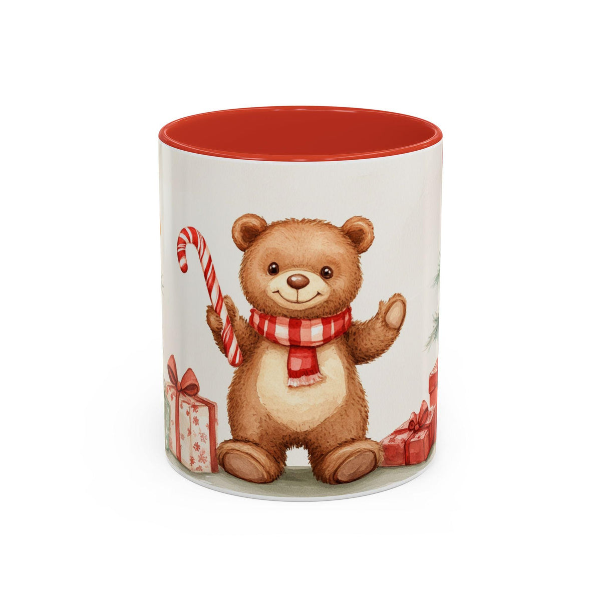 Christmas Teddy Bear Candy Cane Mug | Accent Coffee Mug 11oz