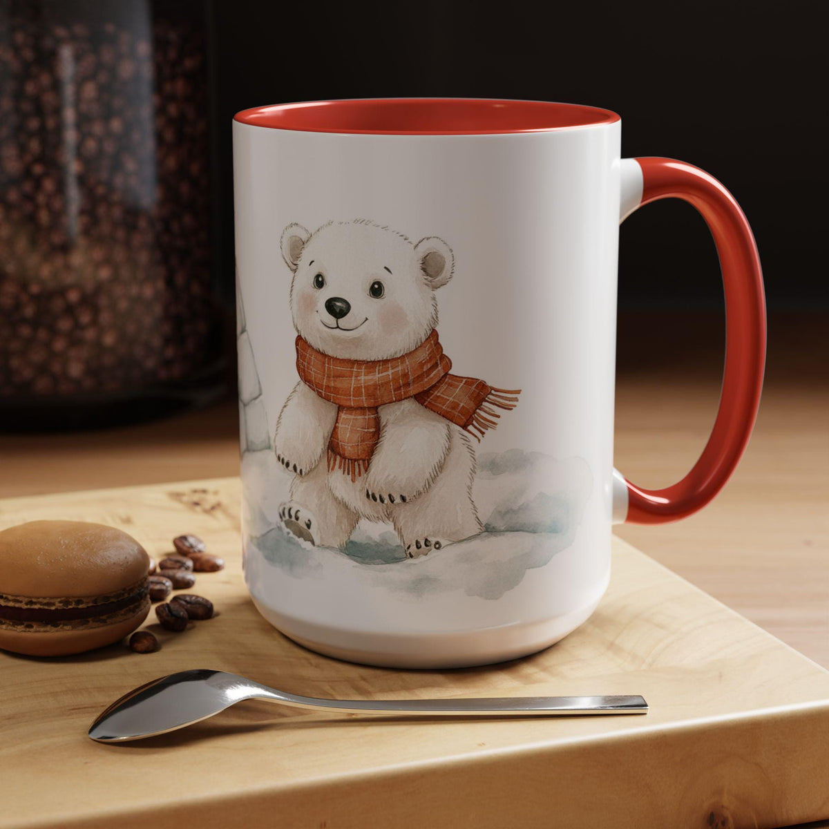 Polar Bear with Igloo Coffee Mug | Winter Snow Animal Mug 15 oz