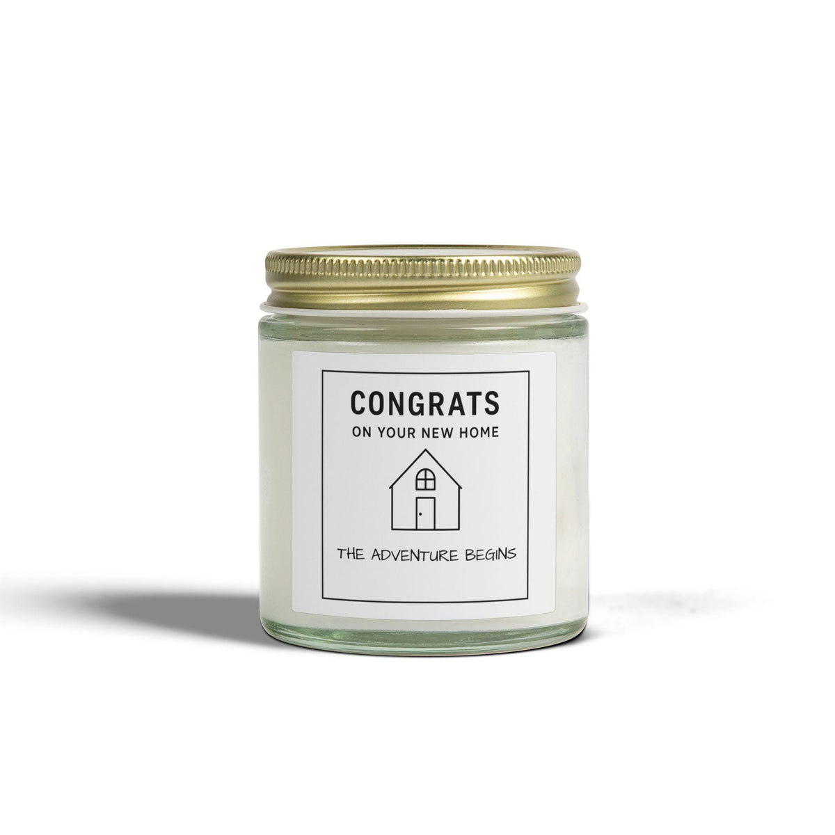 Congrats on Your New Home Candle ,Housewarming Gift, Minimalist Soy Candle 4 oz  Soy Coconut Apricot Wax Jar