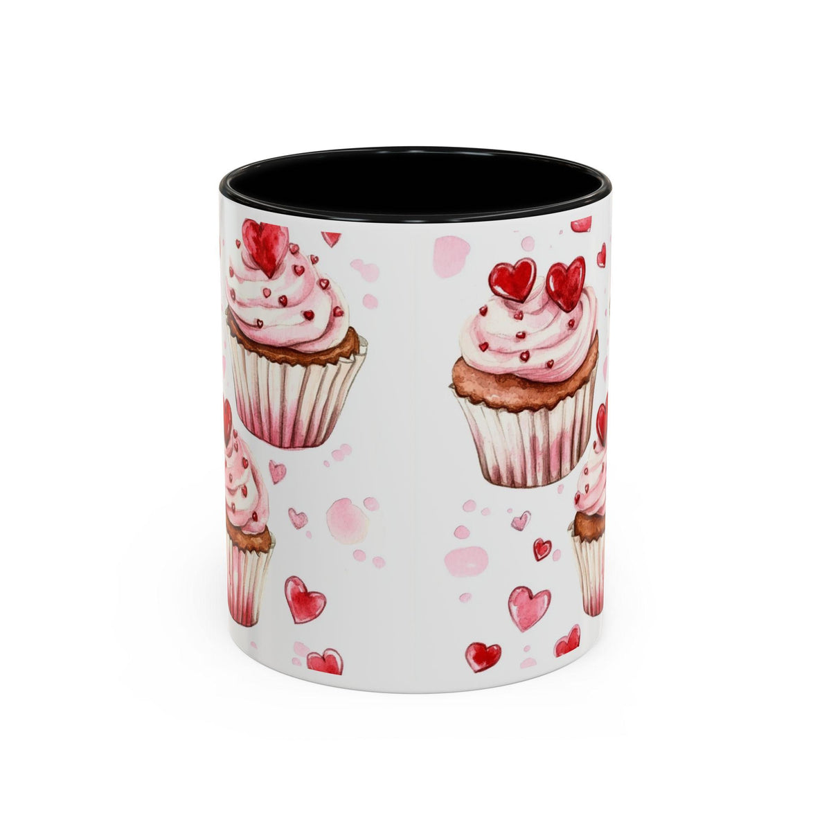 Valentine Heart Cupcakes Mug,Romantic Cupid Coffee Cup, Anniversary Celebration Gift, Artistic Aesthetic Tea Cup, Bridal Shower Gift