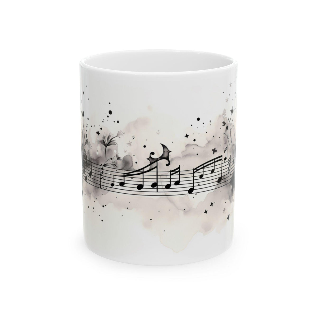Music Notes Mug, Aesthetic Music Lover Coffee Mug, Musical Staff Ceramic Cup, Music Teacher Gift, Piano Lover Mug, Cute Hot Cocoa Mug