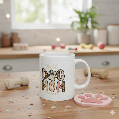Best Dog Mom Ever Mug, Dog Mom Coffee Mug, Paw Print Mug, Dog Lover Gift, Mother's Day Gift for Dog Mom