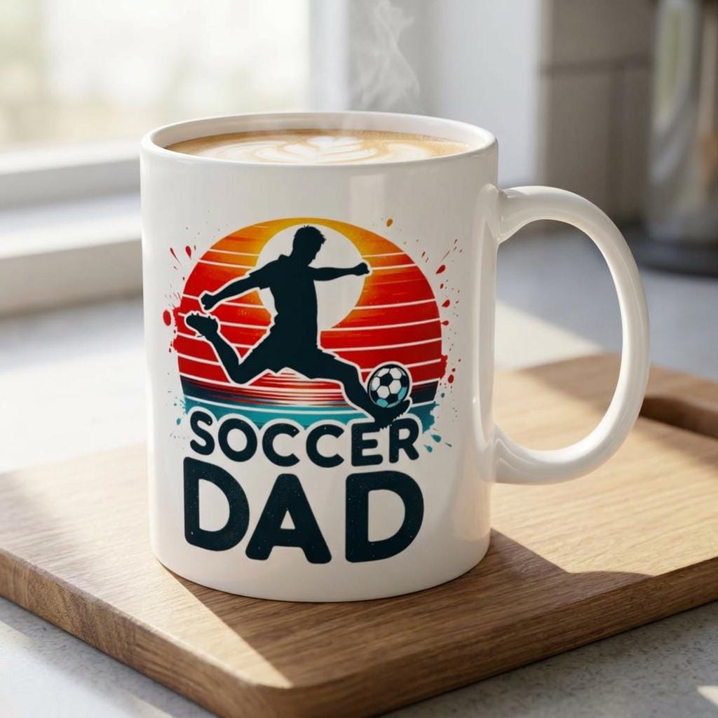 Soccer Dad Mug, Soccer Father Coffee Mug, Sports Dad Gift, Game Day Mug for Dad, Father's Day Soccer Mug