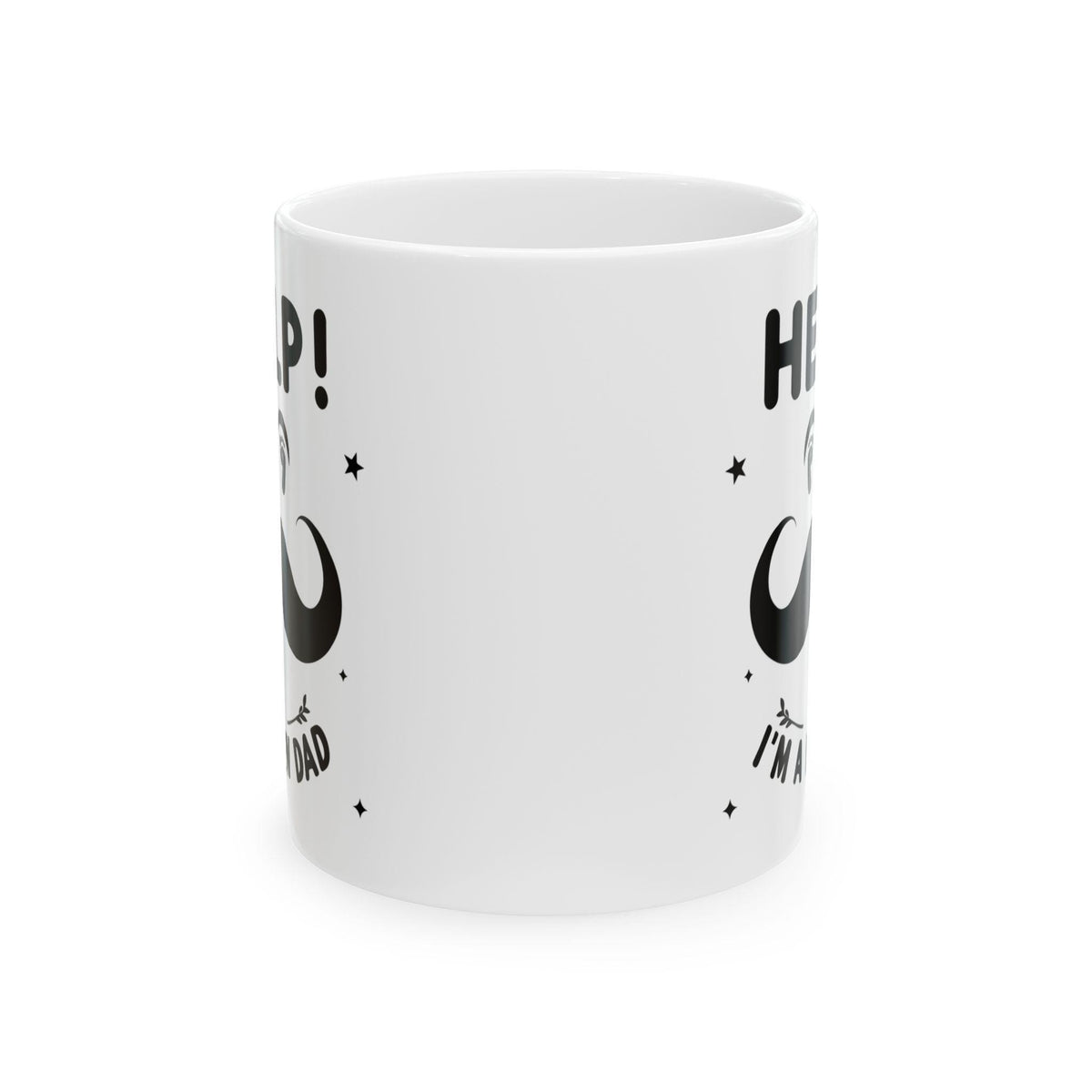 Help I am a New Dad Coffee Mug, Funny Dad Mug with Mustache, New Father Gift, First Time Dad Mug, Fathers Day Cup