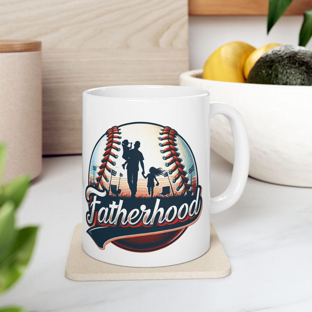 Fatherhood Mug, Father and Girls Coffee Mug, Dad Life Mug, Father's Day Gift for Dad, Family Coffee Cup,Baseball game,