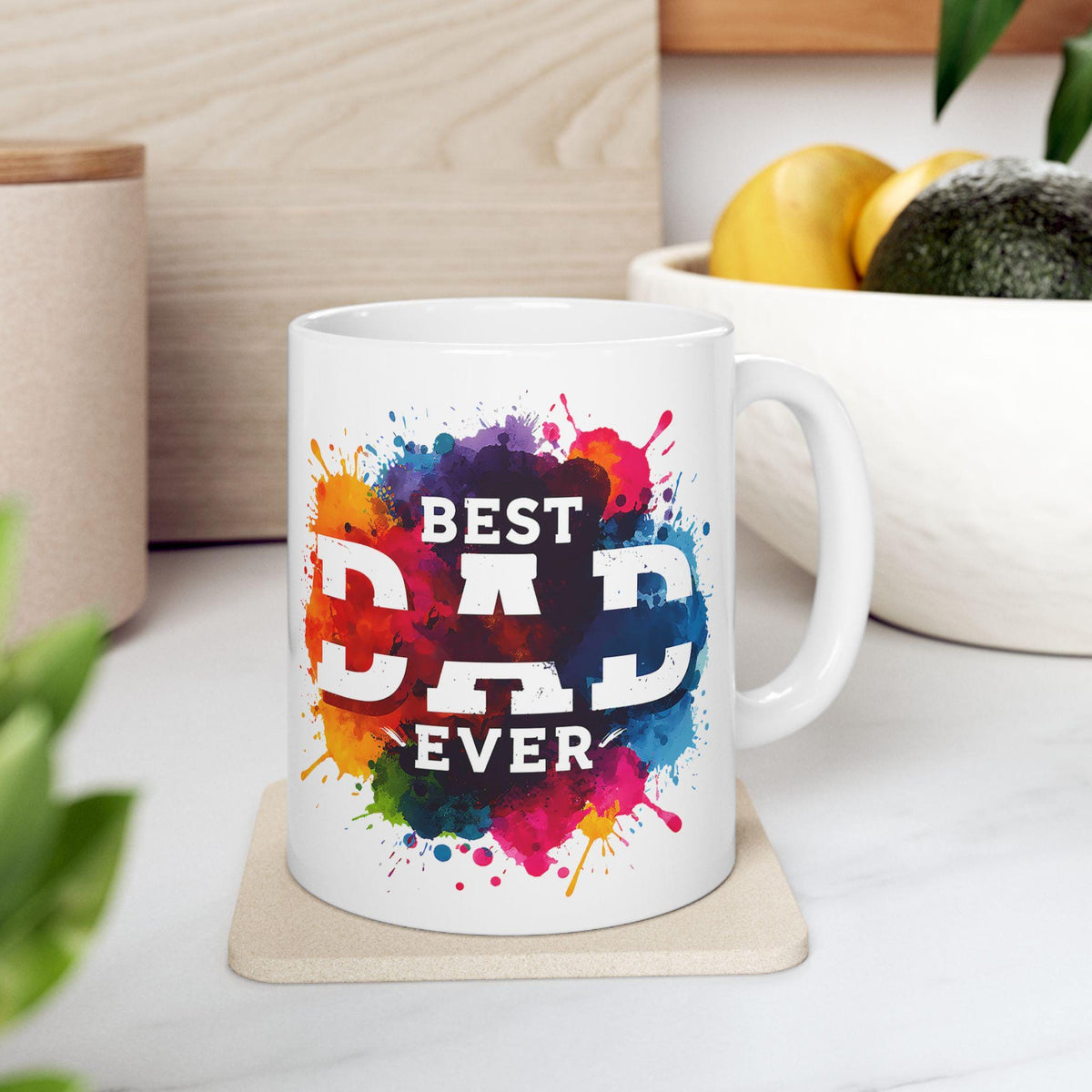 Best Dad Ever Coffee Mug, Fathers Day Mug, Dad Gift from Daughter Son, Ceramic Mug for Dad, Cute Dad Cup