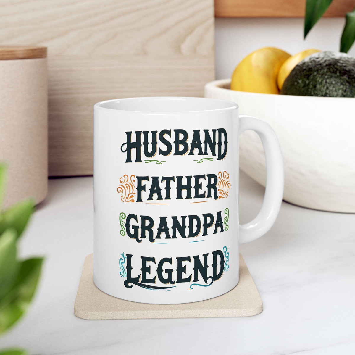Husband Father Grandpa Legend Mug, Funny Grandpa Coffee Mug, Fathers Day Gift for Grandpa, Family Man Mug, Dad Gift