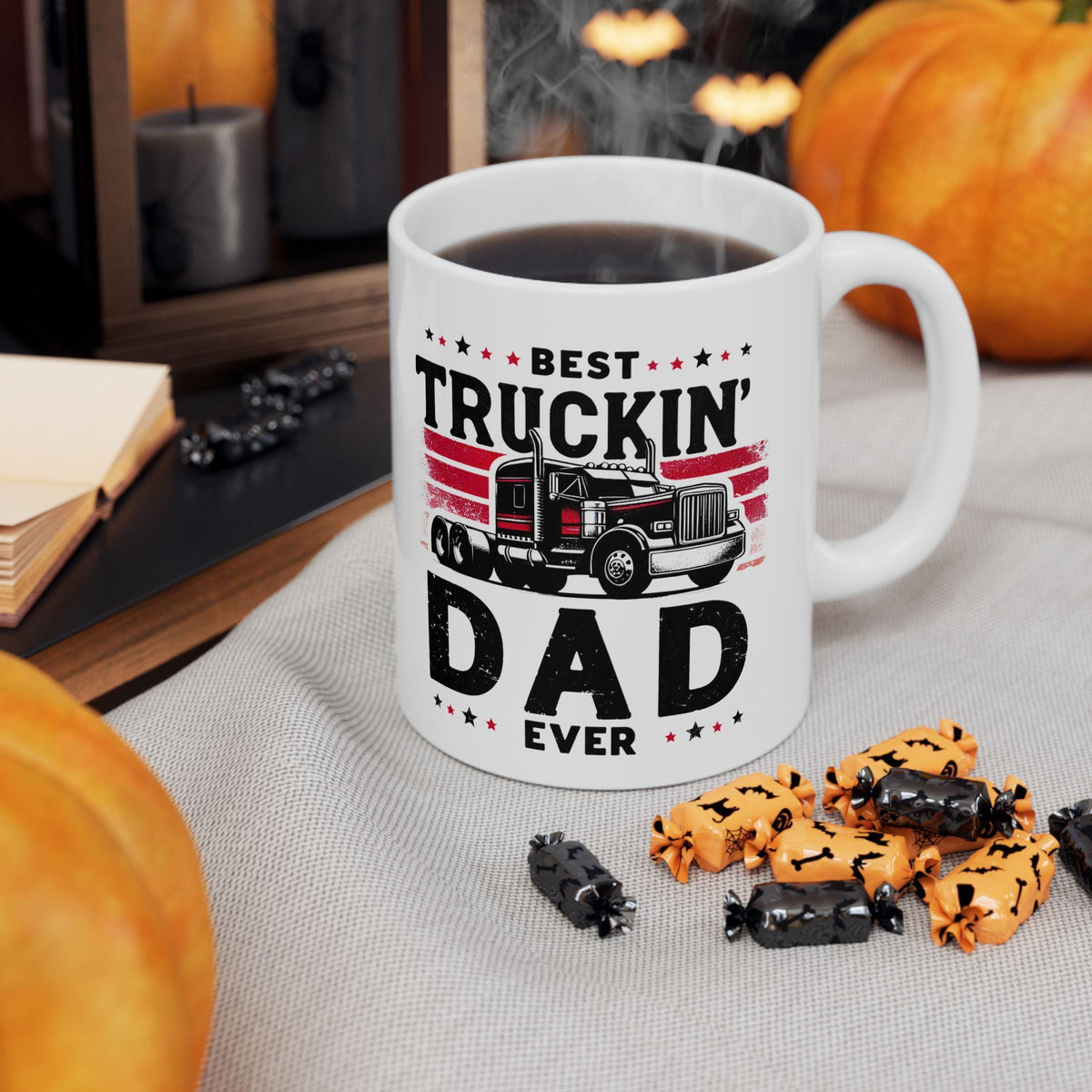 Best Truckin DAD ever Mug, Father Coffee Mug, Dad Life Mug, Father's Day Gift for Dad, Family Coffee Cup