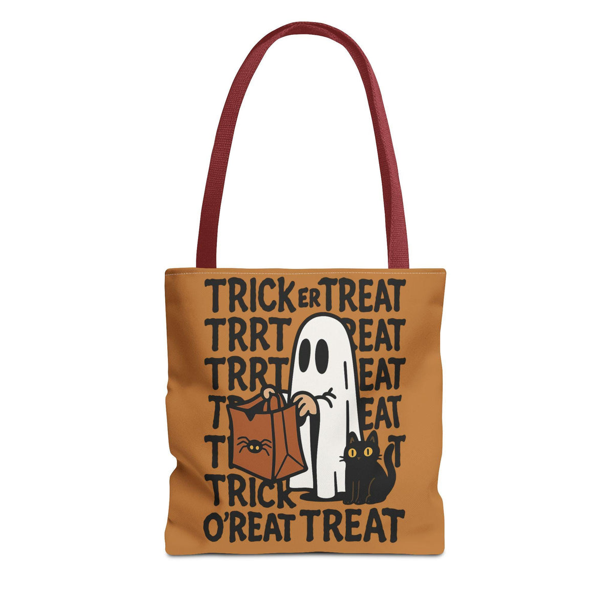 Halloween Ghost Tote Bag | Trick or Treat with Cat Design | Spooky Gift, Pumpkin Spice, Halloween Decor, Fall Accessories
