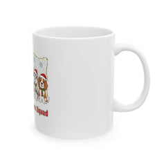 Merry Woofmas Squad Mug | Christmas Dog Illustration Ceramic Mug 11 oz
