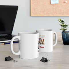Merry Woofmas Squad Mug | Christmas Dog Illustration Ceramic Mug 11 oz